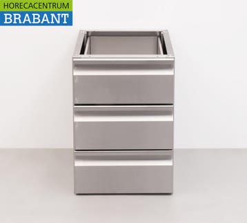 HCB Armoire à tiroirs inférieure en acier inoxydable 3, Articles professionnels, Verzenden