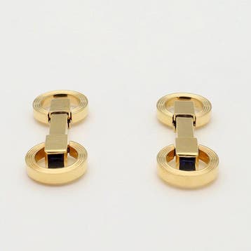 Boutons de manchette - 18 carats Or jaune - Saffier