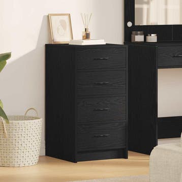 vidaXL Dressoir Zwart eiken 40 x 41 x 75 cm Bewerkt hout, Huis en Inrichting, Verzenden, Nieuw