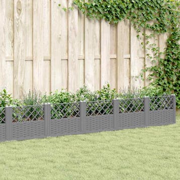 vidaXL Plantenbak met pinnen 363,5x43,5x43,5 cm polypropeen, Verzenden