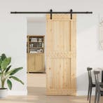 vidaXL Schuifdeur NARVIK Naturel en Zwart 85 x 210 cm (213,5, Verzenden, Nieuw