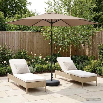 vidaXL Tuinparasol met voet 300 x 300 cm Polyester, Tuin en Terras, Verzenden, Nieuw