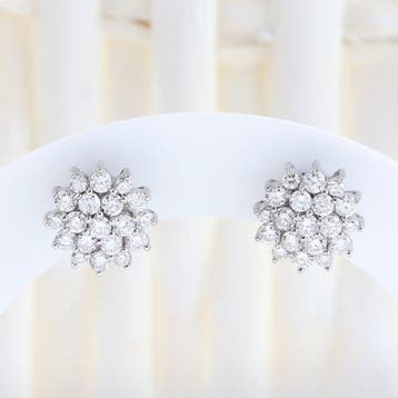 Oorbellen - 18 karaat Witgoud - 1.24ct. tw. Diamant, Nieuw