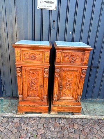 Table de chevet (2) - Bois, Marbre, Antiquités & Art