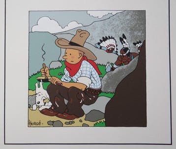 Hergé - 1 Silkscreen - Tintin - Tintin en Amérique - 1995