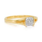 Bague - 18 carats Or jaune - 1.00ct. tw. Diamant (Naturelle)