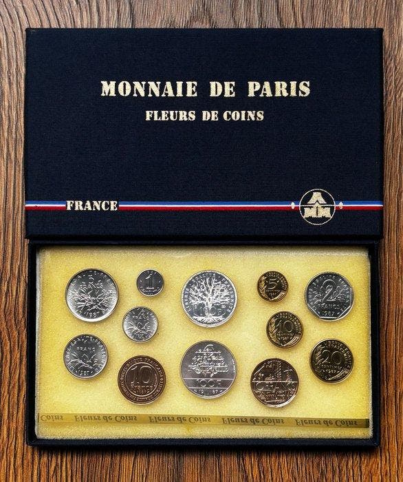 Frankrijk. Year Set (FDC) 1987 (12 moedas) (Zonder, Timbres & Monnaies, Monnaies | Europe | Monnaies non-euro