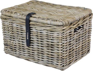 Fiets Basil mand Dax L + deksel rotan grijs - 36 cm (l) x 48, Verzenden