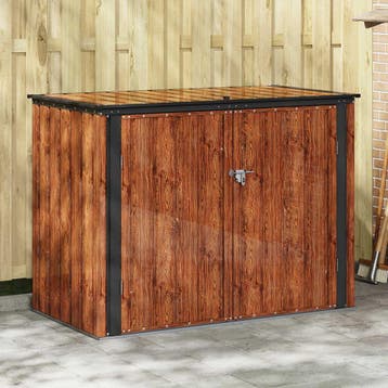 vidaXL Tuinopslagdoos Bruin 151,5 x 82 x 110,5 cm Staal, Tuin en Terras, Verzenden, Nieuw