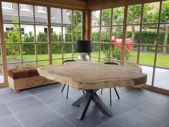 Ronde Boomstamtafel | Grootste voorraad | Direct leverbaar, Maison & Meubles, Tables | Tables à manger, Enlèvement ou Envoi