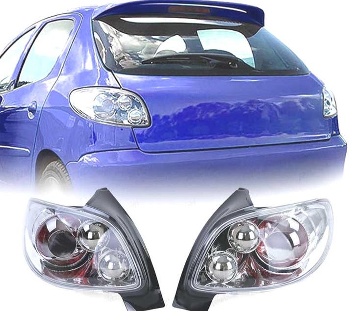 FEUX ARRIÈRE PEUGEOT 206 98-09 FOND CHROMÉ, Autos : Pièces & Accessoires, Éclairage, Envoi