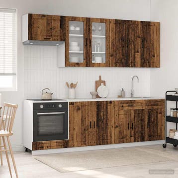 vidaXL Keukenblok PORTO 8 st Oud hout Bewerkt hout, Verzenden