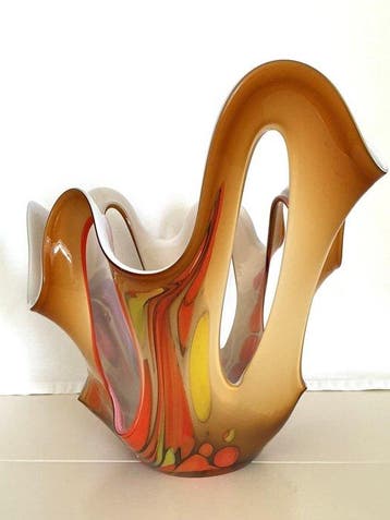 Verrerie d’art , groot artisanaal geblazen tafelcenter -