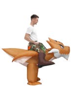 KIMU® Opblaas Kostuum Rijdend op Pterosaurus Bruin Opblaasba, Ophalen of Verzenden, Nieuw