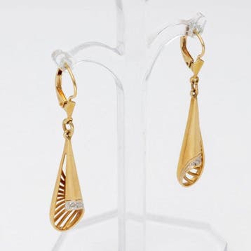 Boucles doreilles - 18 carats Or jaune Diamant (Naturelle), Handtassen en Accessoires, Oorbellen, Nieuw