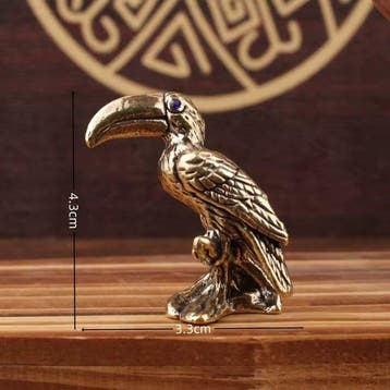 sculptuur, Elegant Brass Parrot Figurine – Charming Bird