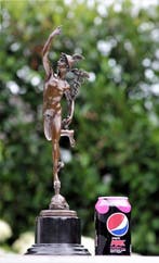 Statue, mercury - 43 cm - bronze et marbre