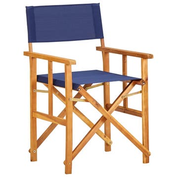 vidaXL Regisseursstoel massief acaciahout blauw, Verzenden, Nieuw