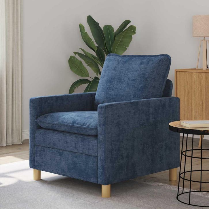 vidaXL bank / zetel Blauw 76 x 81 x 87,5 cm Polyester, Maison & Meubles, Canapés | Salons, Envoi