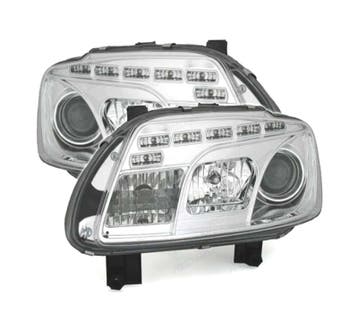 PHARES POUR VOLKSWAGEN VW TOURAN 03-06 DAYLIGHT FOND CHROMÉ, Verzenden