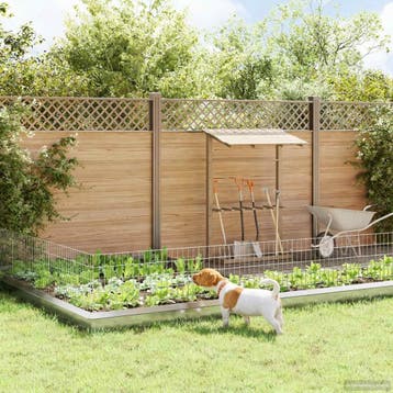 vidaXL Tuinhek met palen 12 st 95 x 50 cm Gegalvaniseerd, Tuin en Terras, Verzenden, Nieuw