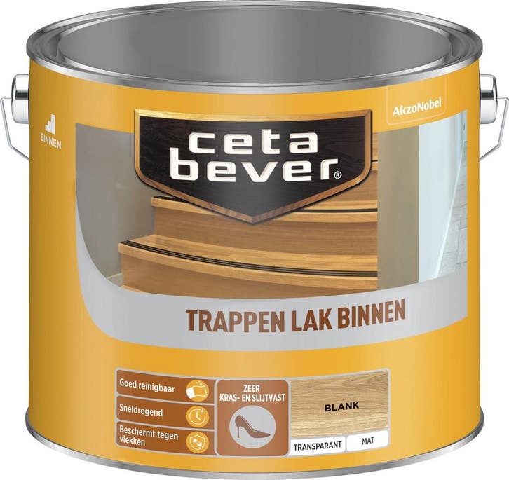 CetaBever Binnen Trappenlak Transparant Mat Blank Blank |, Doe-het-zelf en Bouw, Verf, Beits en Lak, Nieuw, Verzenden
