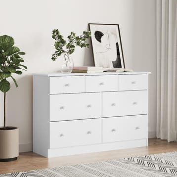 vidaXL Ladekast ALTA 112x35x73 cm massief grenenhout wit, Verzenden, Nieuw