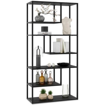 Wandkast Venda met 6 vakken, industriële stijl, 85x35x188cm, Huis en Inrichting, Verzenden, Nieuw