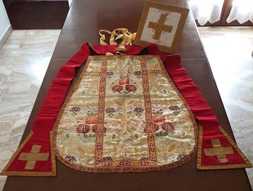 Liturgische Planeet - Priesterstola - Corporaalzak (3) -, Antiek en Kunst