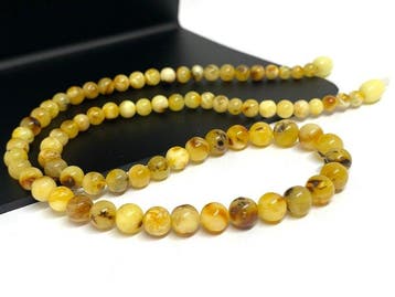 Les Vagues Dorées : collier en ambre baltique véritable miel