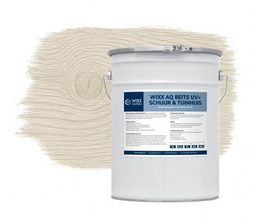 Wixx AQ Schuur en Tuinhuis Beits UV+ Vergrijsd Wit 10L, Verzenden, Nieuw