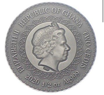 Ghana. 2 Cedis 2020, 1/2 oz (Zonder minimumprijs), Postzegels en Munten