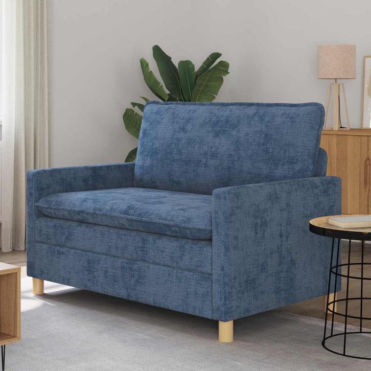 vidaXL bank / zetel Blauw 126 x 81 x 87,5 cm Polyester, Maison & Meubles, Canapés | Salons, Envoi