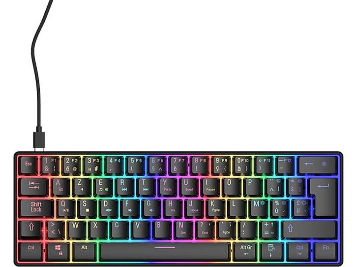 Qware -  Gaming-toetsenbord San Jose Mechanical Azerty Zwart, Computers en Software, Toetsenborden, Nieuw, Bedraad, Verzenden