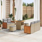 vidaXL Tuinbank Set met kussen 10 pcs Beige en Lichtgrijs, Verzenden
