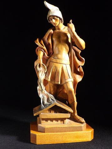 Figuur - Saint Florian of Lorch – Hand-Carved and Polychrome