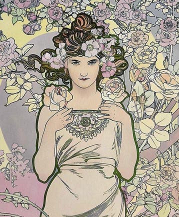 Alphonse Mucha (1860-1939) (after) - Les fleurs: œillet,