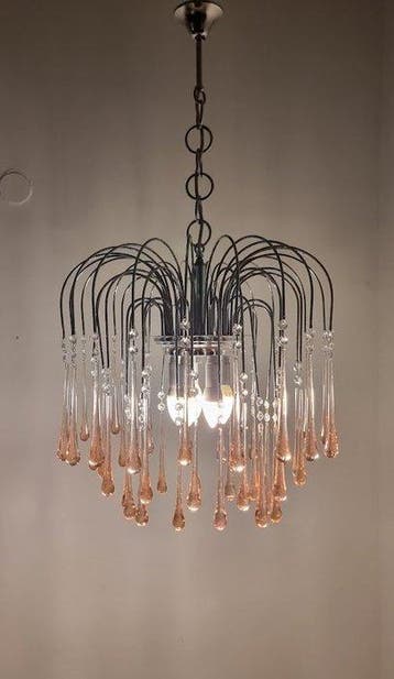 Lustre - Wasserfall Design, Tropfenlampe - Métal, verre de