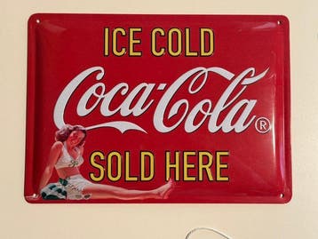 Set van 4 Coca-Cola-reclameborden - Reclamebord (4) - IJzer