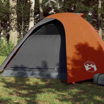 vidaXL Koepeltent 4-persoons waterdicht grijs en oranje, Verzenden, Nieuw