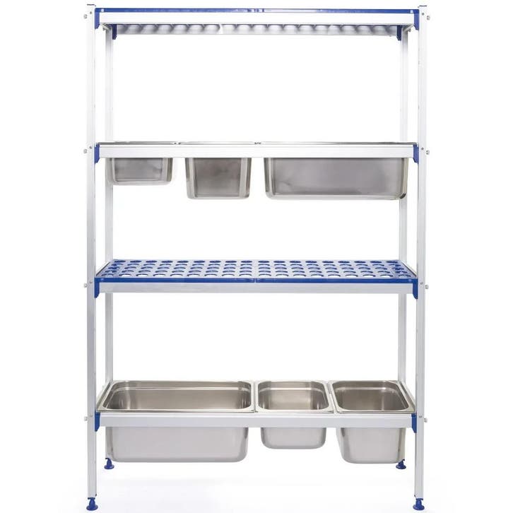 Opbergrek | Aluminium/Kunststof | 4 Schappen |, Zakelijke goederen, Horeca | Keukenapparatuur, Nieuw in verpakking, Verzenden