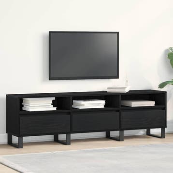 vidaXL TV Kast 150 x 30 x 44,5 cm Zwart Eiken Bewerkt hout, Verzenden, Nieuw