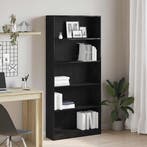 vidaXL Boekenkast 80x24x176 cm spaanplaat zwart eikenkleurig, Verzenden, Nieuw