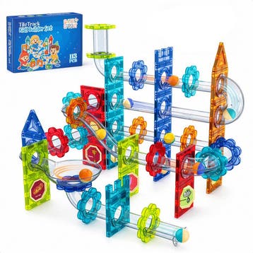 Magnetic Tiles - Knikkerbaan 113 stuks - Speelgoed -, Verzenden, Zo goed als nieuw
