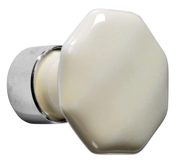 Meubelknop Octo porselein 34mm ivoor/glans nikkel, Huis en Inrichting, Kasten | Overige, Nieuw