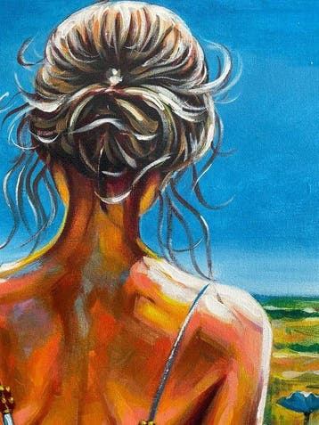 Ochoa 70 x 100 cm - Contemplación Azul