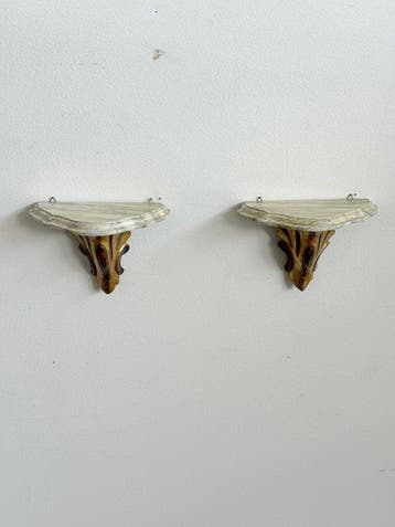 Wandrek (2) - Hout - wandtafel, Antiek en Kunst