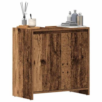vidaXL Wastafelkast 60x33x60 cm bewerkt hout oud houtkleurig, Verzenden, Nieuw