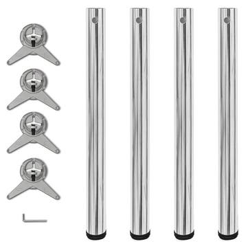 vidaXL Tafelpoten in hoogte verstelbaar chroom 710 mm 4 st, Huis en Inrichting, Verzenden, Nieuw
