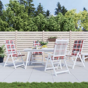 vidaXL Tuinstoelkussens 4 st 120x50x3 cm stof ruitpatroon, Verzenden